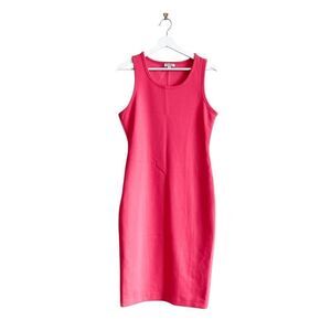 Badgley Mischka Womens Sleeveless Sheath Midi Dress Pink Medium